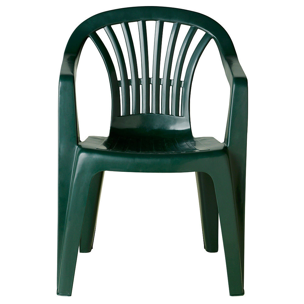 Silla resina monoblock respaldo bajo verde altea